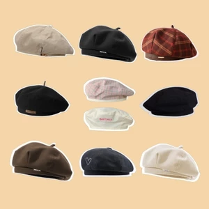 Mũ nón beret nồi bánh tiêu nữ Hàn Quốc AAA iLita ulzzang đẹp mùa đông thời trang màu trắng, nâu, be, đen