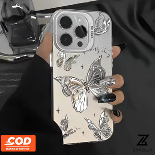Ốp Lưng Cho OPPO A6 PRO A3X A3 PRO A80 A18 A17 A79 A38 A57 A60 A77S A58 A78 A98 A54 A76 A96 A16 A15 A9 2020 A5 2020 A7 A5S A12 A93 A94 A17K Vỏ Điện Thoại TPU Chống Sốc Bướm Kim Loại