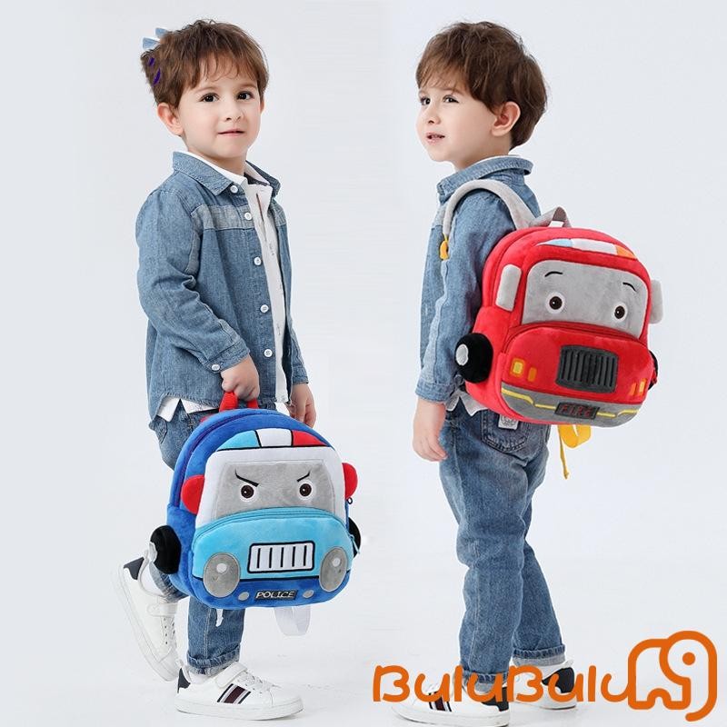 Ba lô hoạt hình bé trai bé gái tập đi Túi xách mẫu giáo hình ô tô nhẹ Túi sách trẻ em 1-3 tuổi