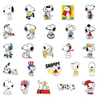 Bộ 50 Hoạt Hình Snoopy Miếng Dán Graffiti Cốc Nước Hành Lý Laptop Kid DIY Miếng Dán Chống Thấm Nước