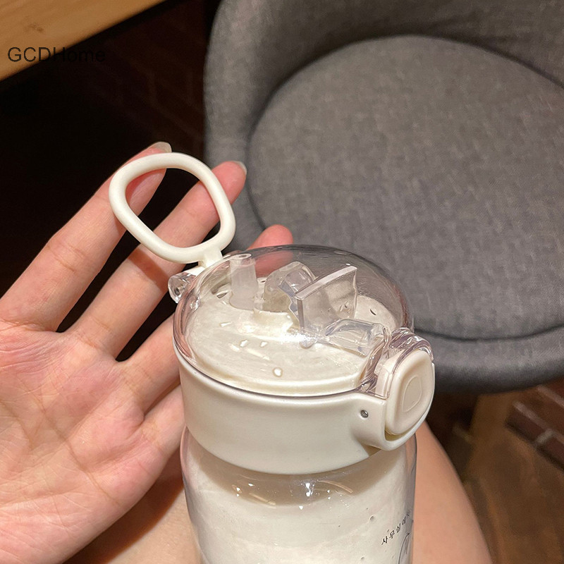 Gcdhome Hoạt Hình Bình Nước Có Ống Hút Dễ Thương Nhựa Uống Di Động Chống Rò Rỉ Đồ Uống Để Uống Sữa Cà Phê Trà HOT