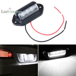 [Lostcorner] 1Pc Chống Nước 6 Đèn LED 12V Biển Số Xe Thuyền Xe Tải Trailer Đèn Bước [Mới]