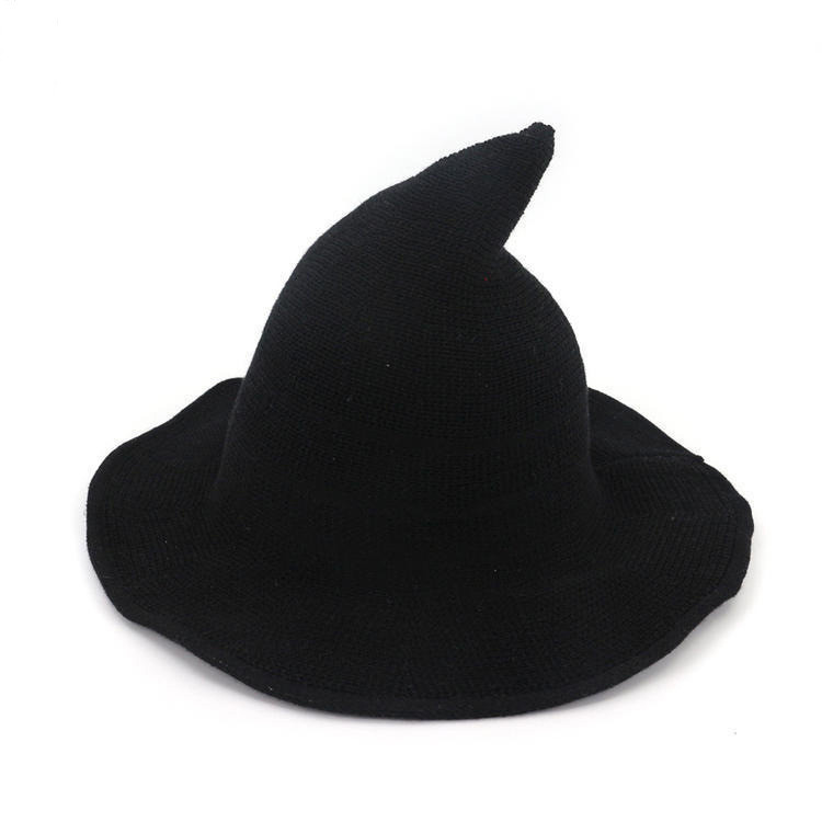 Sợi Cotton Đan Phù Thủy Halloween Mũ Phù Thủy Steple Có Thể Gập Lại Mũ Ma Thuật