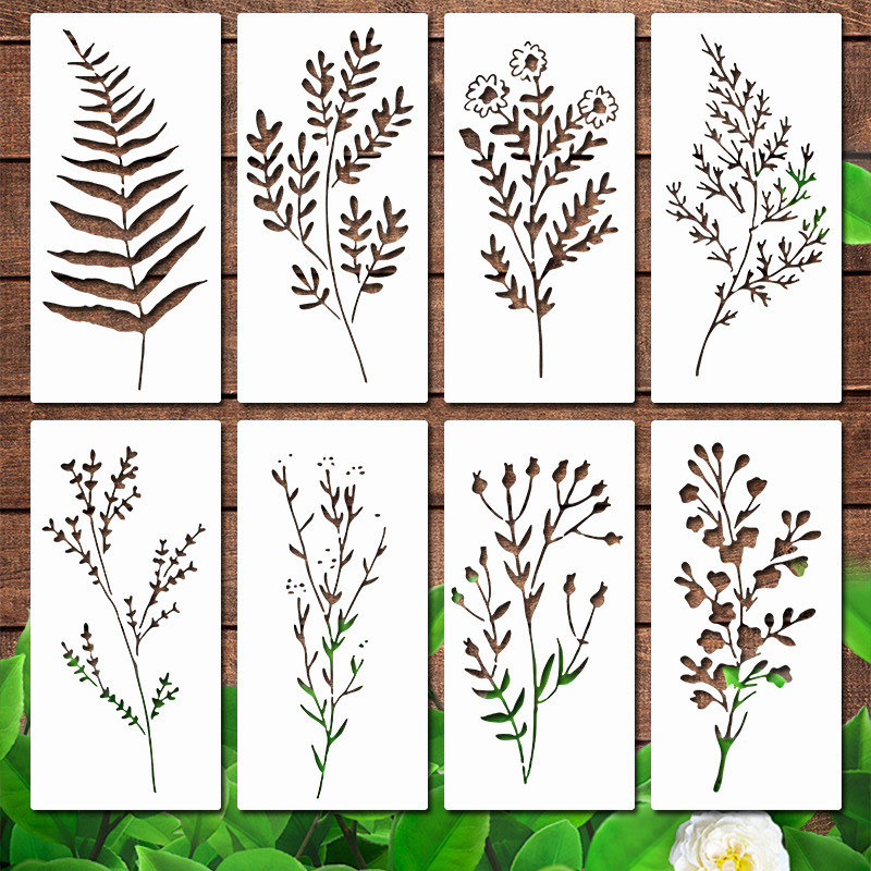 Bản mẫu tranh cỏ dại gốc 24 kiểu Chủ đề hoa tự làm Vẽ mẫu thú cưng rỗng có thể tái sử dụng