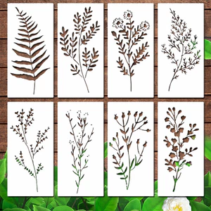 Bản mẫu tranh cỏ dại gốc 24 kiểu Chủ đề hoa tự làm Vẽ mẫu thú cưng rỗng có thể tái sử dụng