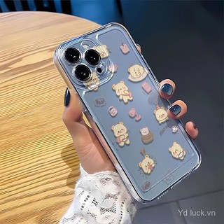 Ốp điện thoại di động vỏ nhựa mềm dễ thương hàng ngày họa tiết hoạt hình gấu vỏ nhựa mềm trong suốt dùng cho iPhone 14promax 15promax 15promax 15 14 13 12 11 pro max xsmax xr 7plus 13pro 14pro