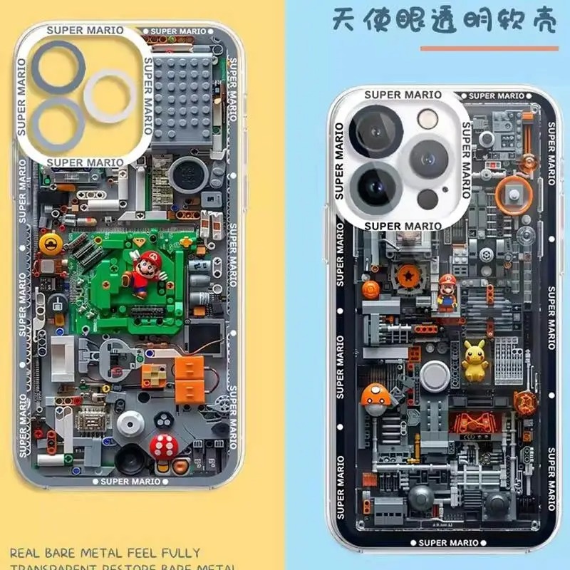 Ốp Lưng Trò Chơi Super Mario Bros Cho iPhone 16 15 14 13 12 11 Pro Max XR X XS Max 7 8 14 15 Plus SE 2020 Mini Khối Xây Dựng Silicon Chống Sốc Trong Suốt Mềm - ảnh 5