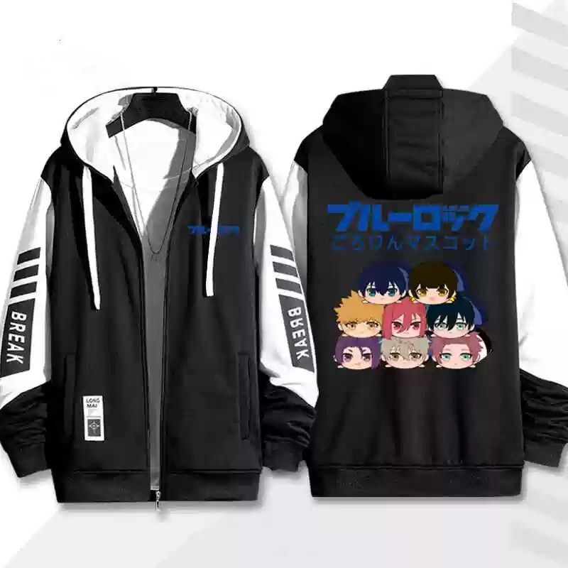5y BLUE LOCK Isagi Yoichi Nagi Seishiro áo khoác dây kéo Áo khoác Hoodie cardigan áo len Unisex dài tay Top Cosplay