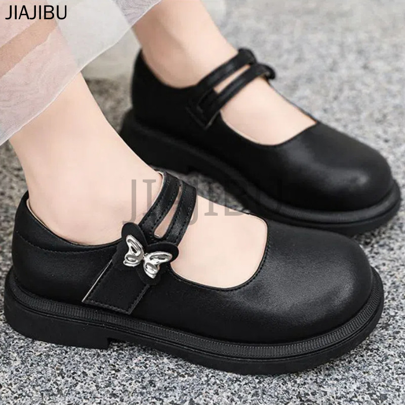 Cute Girls' Bow-knot Round-toed Doll Shoes Giày Trẻ Em Thời Trang Giày Đi Học Màu Đen Korean Fashion Platform Mary Jane Shoes Giày Da Đế Thấp Màu Be Phong Cách Anh Quốc Giày Cosplay Đế Mềm Phong Cách Công Chúa Pháp Giày Búp Bê Lolita Nhật Bản Giản Dị