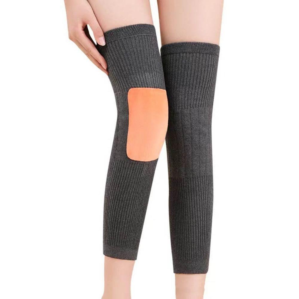 YMIFI Chân Ấm Áp, Đen / Xám Cashmere Len Nẹp Đầu Gối Miếng Lót, Chất Lượng Cao Bảo Vệ KneeCap Len Kneepad Đầu Gối