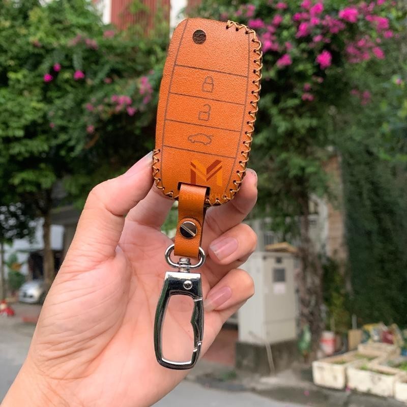 Bao Da Chìa Khoá Xe KIA RIO, MORING, SOLUTO, K200 Da thật nhập khẩu, khâu thủ công