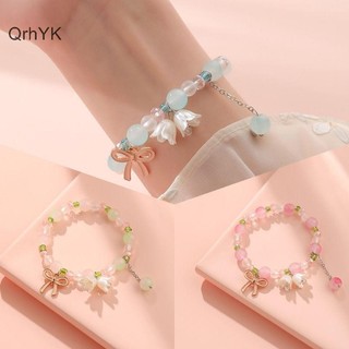 Nhà Máy Thời Trang Ngọt Ngào Vintage Ngọc Trai Lily Hoa Vòng Tay Nữ Hàn Quốc Dễ Thương sel Hồng Mặt Dây Chuyền Vòng Tay Trang Sức QrhYK