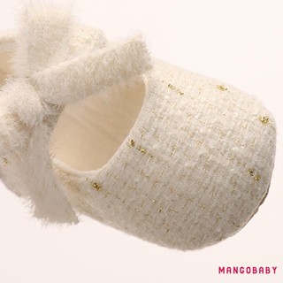 Mg-baby Bé Gái Giày Vải Len Dính Tweed Kẻ Sọc Trẻ Sơ Sinh Walker Cũi Giày Cho Đảng Lễ Hội Tắm Cho Bé