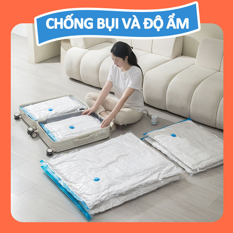 Túi hút chân không đựng quần áo Chăn gối chất liệu Chống bụi và chống ẩm Máy hút chân không chất lượng vượt trội