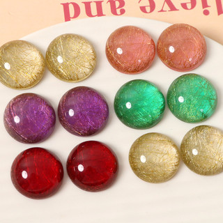 20mm nửa trong suốt dây vàng vẽ thạch Nửa Viên diy Nhựa phụ kiện bông tai kẹp tóc vỏ điện thoại vật liệu bán buôn