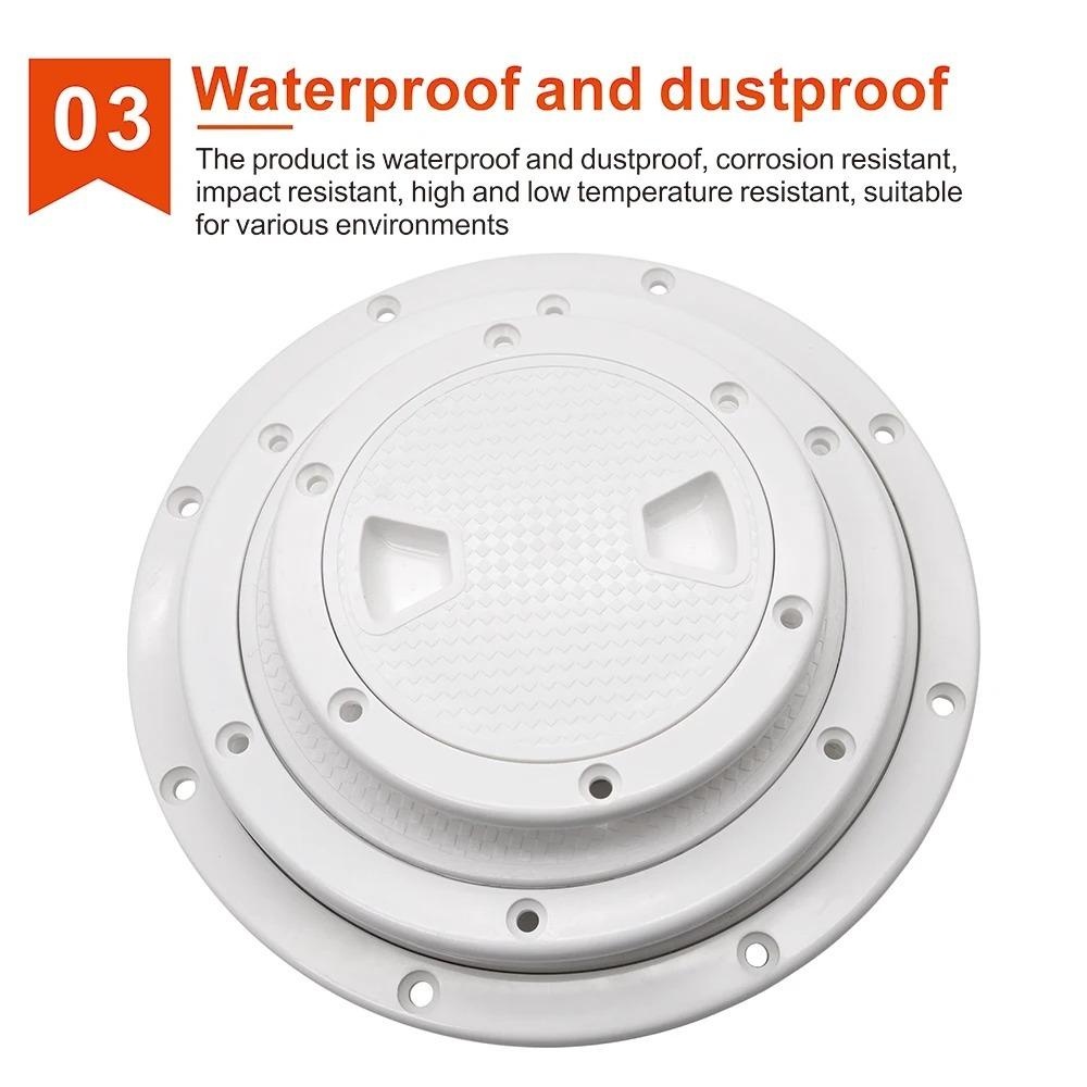 [DEMO3] Vỏ Hatch Cover, 4 6 8 inch Truy cập kiểm tra sàn màu trắng, Vỏ kiểm tra chống trượt tròn ABS thực tế cho thuyền du thuyền Marine