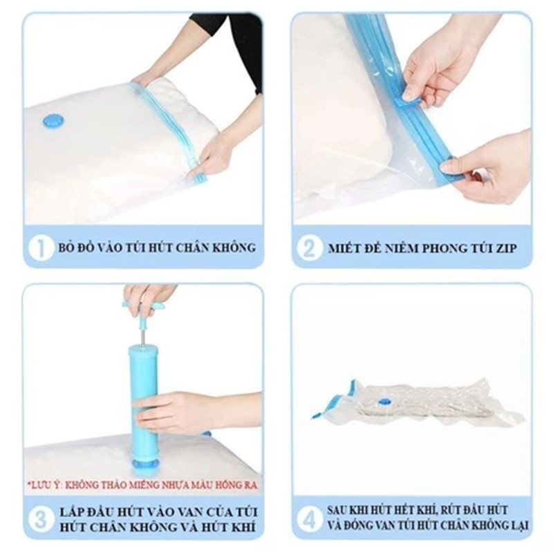 Túi hút chân không quần áo đa năng – Giải pháp bảo quản đồ thông minh, chống ẩm mốc, tiết kiệm diện tích tủ quần áo