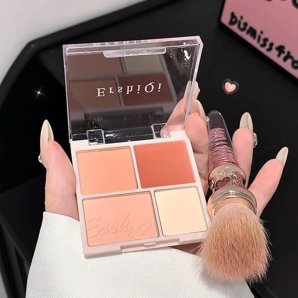 Bảng xếp nếp nổi bật bốn màu Blush Highlight Vitality Expansion Rouge Pink Girl Student Peach D2i7