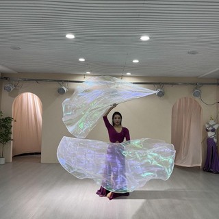 Cờ bán nguyệt NICOLOO, Tiệc khiêu vũ Nhiều màu Phụ kiện khiêu vũ bụng Đạo cụ, Thanh có thể mở rộng nhẹ có gậy kính thiên văn Đạo cụ khiêu vũ