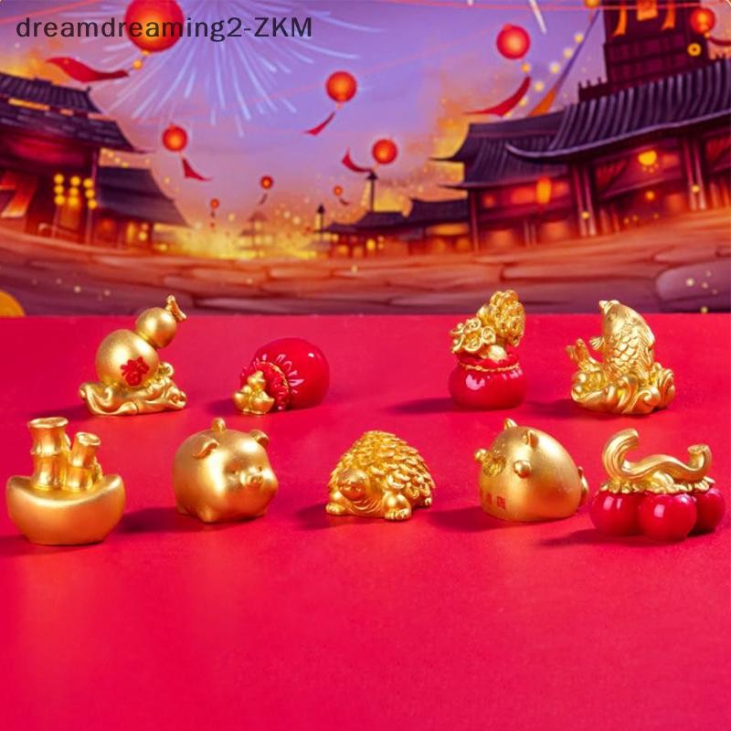 [dreamdreaming] Cây giàu có năm mới Tượng túi may mắn Phong cảnh vi mô Trang trí bảng điều khiển ô tô để bàn tại nhà [zkm]