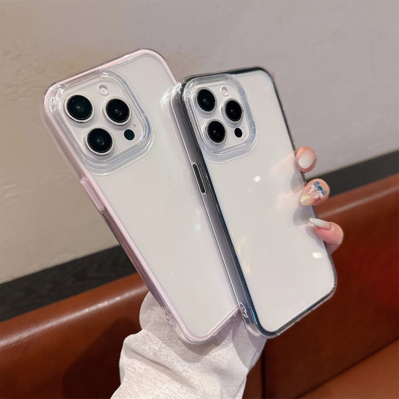Ốp Điện Thoại Màu Kẹo Trong Suốt 2 TRONG 1 Cho OPPO Reno 14 13 11 Pro Reno 6 5G Reno 7Z 8Z 7 8 Lite Mềm Chống Sốc Trong Suốt