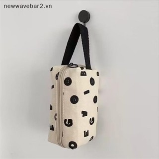[Mới] Túi đựng mỹ phẩm chữ màu be đơn giản hợp thời trang Túi xách thời trang Du lịch Nhà vệ sinh di động Túi quà tặng dung tích lớn cho bé gái.