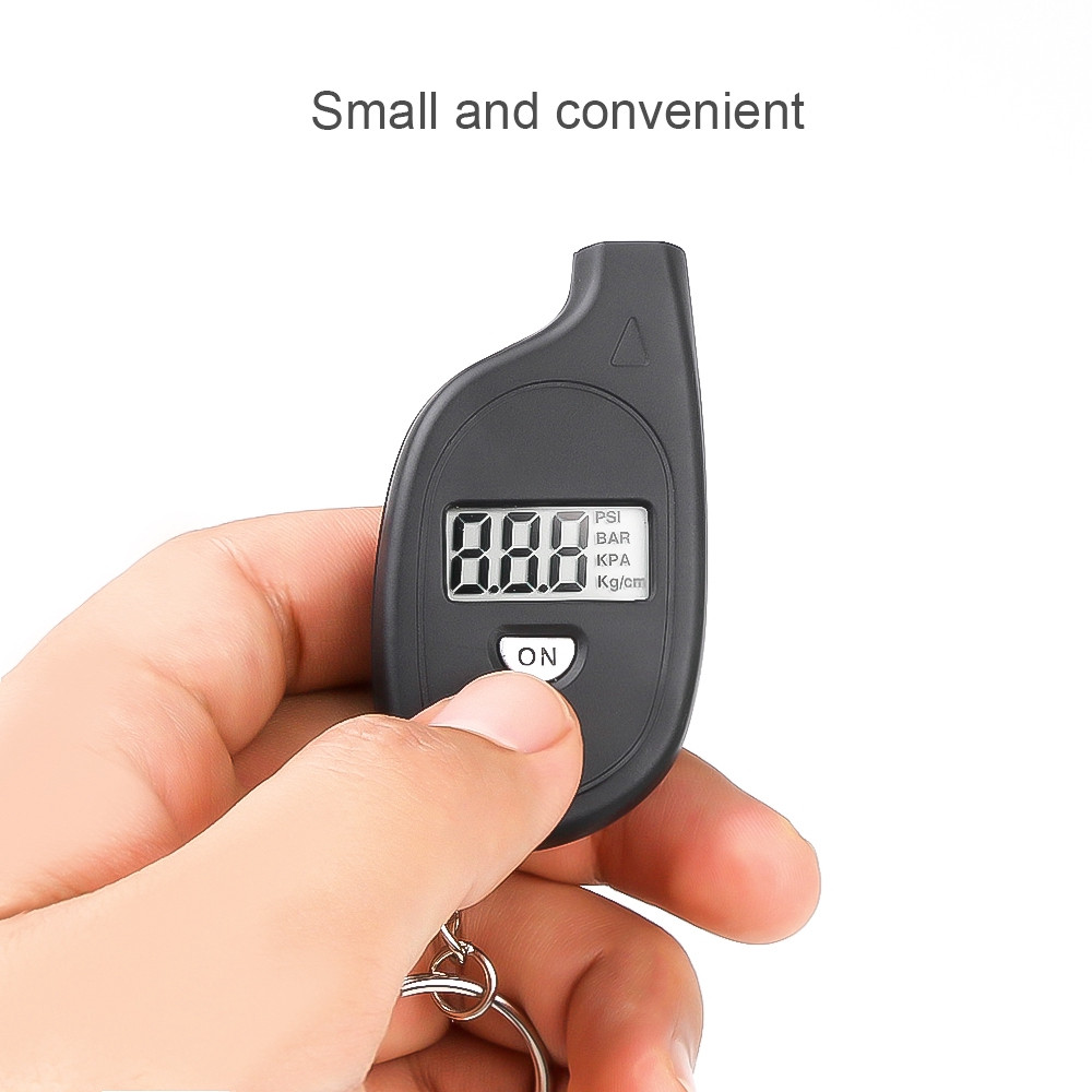 Máy đo áp suất lốp kỹ thuật số Mini Máy dò móc khóa LCD cho xe máy