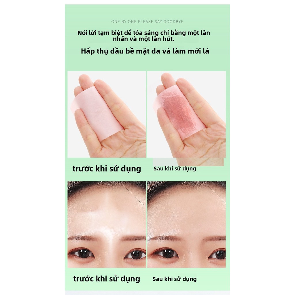 [BÁN CHẠY] Giấy Thấm Dầu 100 Tờ Chiết Xuất Thực Vật - Hút Dầu Hiệu Quả, Mang Đi Dễ Dàng, Cho Làn Da Sạch Bóng