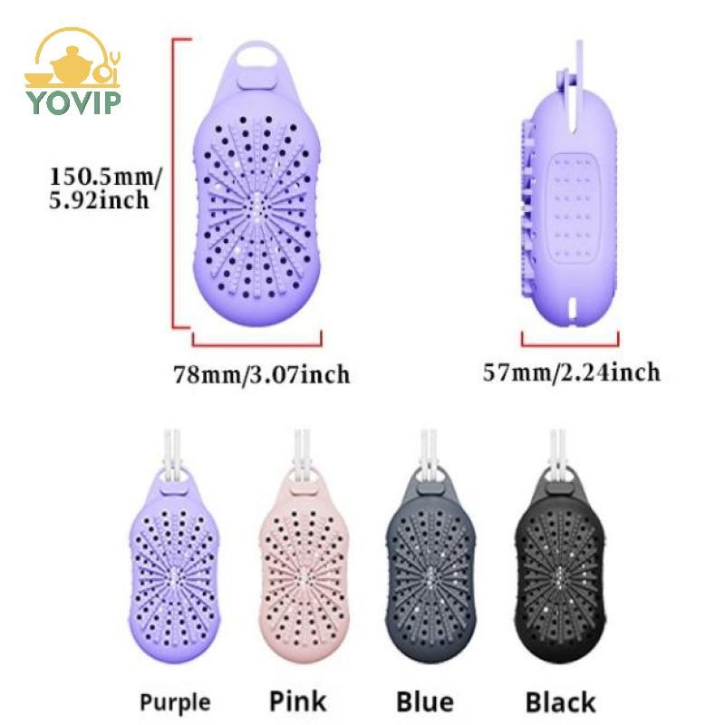 Túi đựng xà phòng silicon YOVIP Túi tiết kiệm có dây để tẩy tế bào chết Tắm chà sàn Massage tắm Thiết kế kết cấu hai mặt Giặt tắm VN