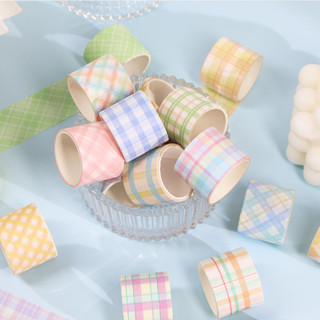 Washi Tape Kẻ Caro Pastel – Trang Trí Sổ Tay, Decor, Bullet Journal
