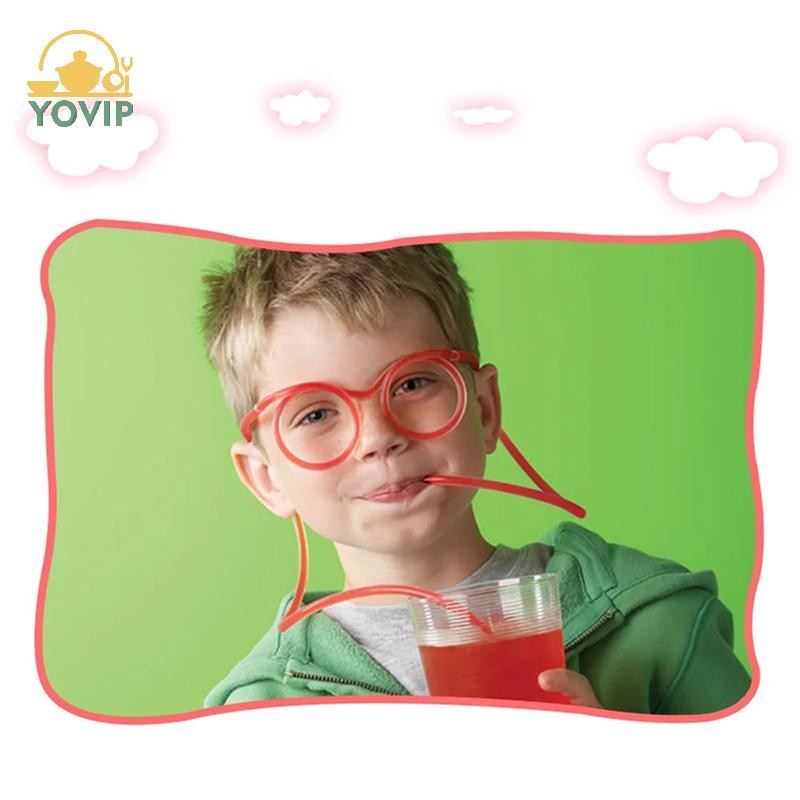 YOVIP Ống Hút Ngộ nghĩnh Kính PVC Mềm Ống Hút Uống Linh Hoạt Trẻ Em Dự Tiệc Tiếp Liệu Thanh Tiếp Liệu Phụ Kiện Đồ Chơi Sáng Tạo VN
