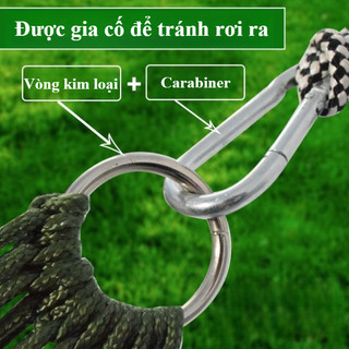 Võng du lịch camping 230x80cm, Võng lưới treo ngoài trời, bó đầu, Gồ ghề, Nằm THoáng Mát