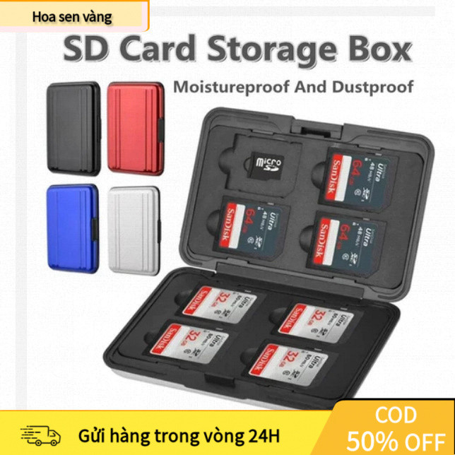 【24H】 Hộp Đựng Thẻ Nhớ 8 Ngăn – Loại 1 Cứng Cáp, Chống Nước, Chống Bụi
