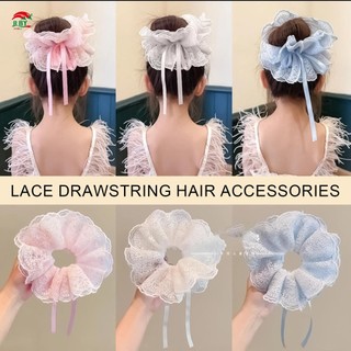 Scrunchie ren không hư tổn cho nữ và bé gái, phù hợp tiệc và hàng ngày