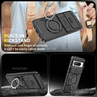 Ốp lưng cho Google Pixel 9 8 7 9a 8a 9Pro 8Pro 7Pro 9ProXL 5G Vỏ điện thoại cứng chống sốc, giáp kim loại, giá đỡ vòng, camera sau