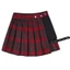YOI Xếp Ly Mini Váy Punk Gothic Nửa Váy Bất Đối Xứng Eo Plaids Xếp Ly Váy Chữ A Có Quần Short Dạo Phố