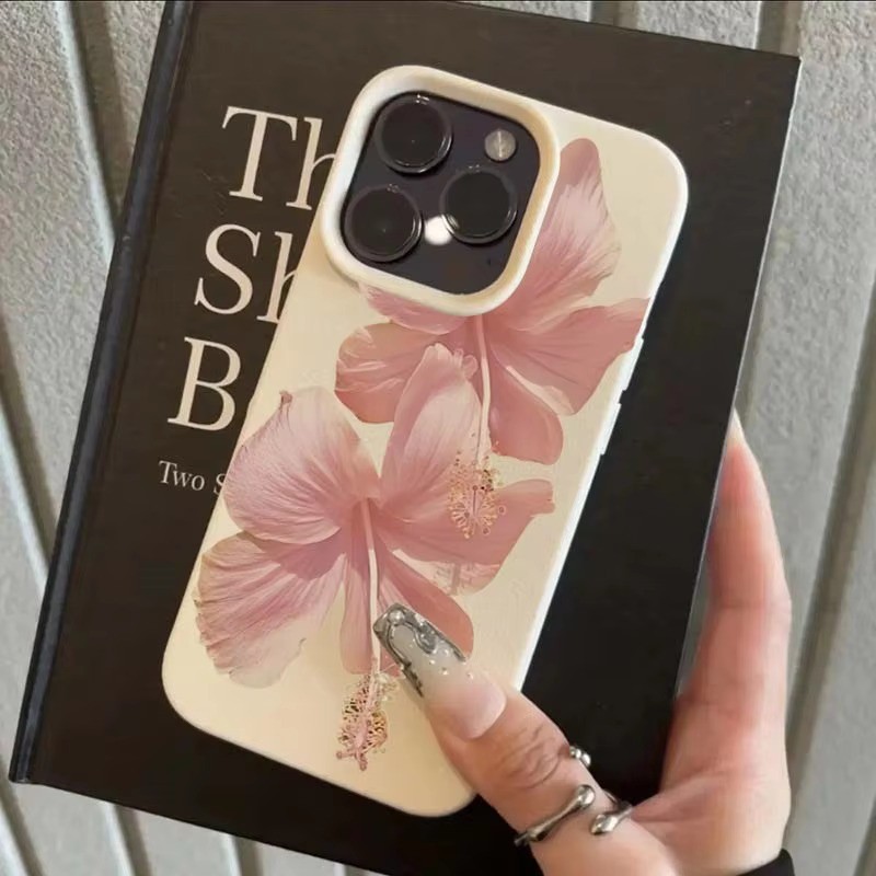 Dành Cho iPhone 11 16 15 Pro Max 16e 14 11 12 13 15 Pro XR XS Max X 14 Plus Tranh Sơn Dầu Họa Tiết Hoa Lichee Mềm Siliocne Chống Sốc