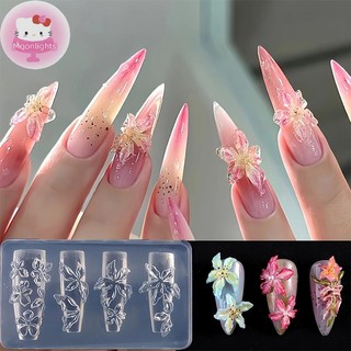 Moonlights Hoa Serie 3D Silicone Phụ Kiện Móng Tay Khắc Khuôn Hoa Đá Lily Tự Làm Mẫu Móng Tay Nghệ Thuật Khắc Khuôn Quyến Rũ EN