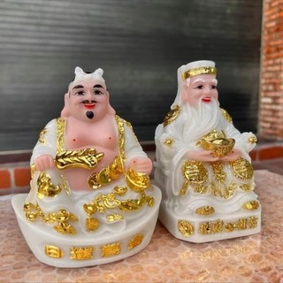 Bộ Thần Tài + Ông Địa đá nhiều màu 15cm- 25cm - phòng thờ, bàn thờ