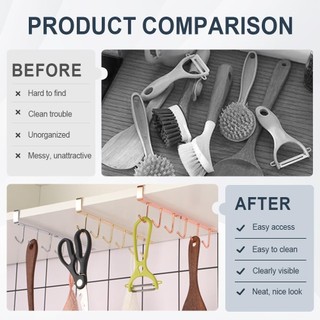 Kệ Cốc Móc Treo Cốc Dưới Tủ 6 Móc Dưới Tủ Cốc Cà Phê Móc Treo Dưới Kệ Cho Cốc Đồ Dùng Nhà Bếp Phù Hợp Với Kệ Độ Dày 0 8in Hoặc Ít Hơn kim loại đa năng đơn giản chắc chắn phù hợp dùng cho gia đình căn hộ văn phòng và không gian nhỏ
