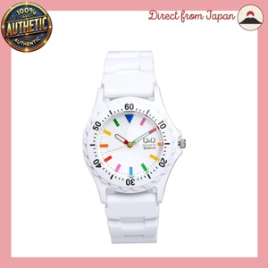 CITIZEN Q&Q Wristwatch 10 Bar Water Resistant Color Watch Rubber White Multi Divers Design