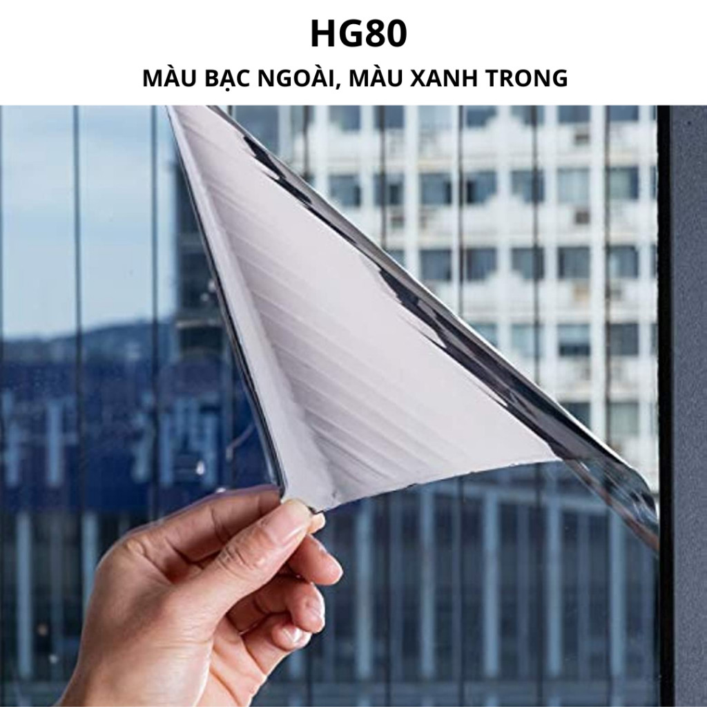 Khổ 1m52 Film cách nhiệt cửa kính phản quang 1 chiều cắt 99% UV, chống nắng cửa sổ, giảm ánh sáng, chống nhìn trộm