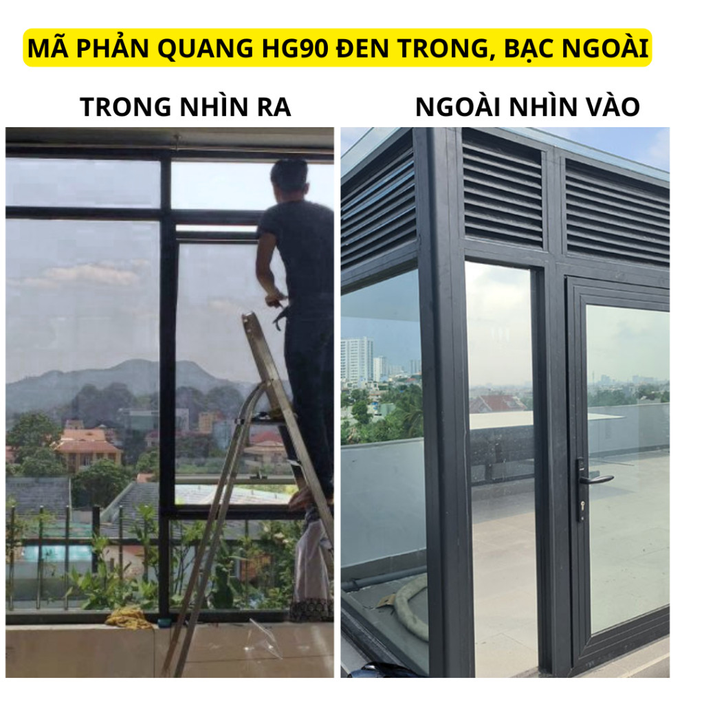 Film cách nhiệt cửa kính phản quang 1 chiều cắt 99% UV, chống nắng cửa sổ, giảm ánh sáng, chống nhìn trộm có hỏa tốc