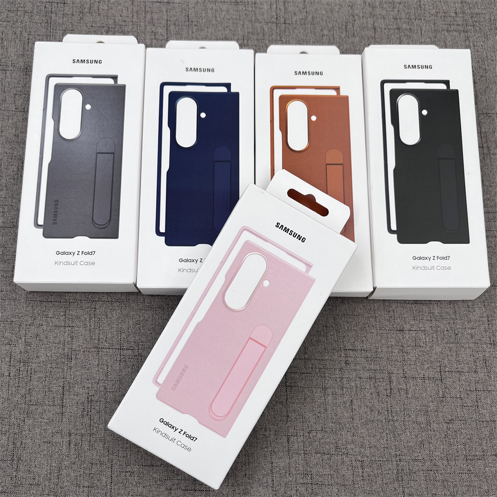 Ốp Điện Thoại Kindsuit Da Sang Trọng Cho Samsung Galaxy Z Fold 7 Gấp7 5G Có Chân Đế Cảm Ứng Mềm Full Mặt Sau Vỏ Bảo Vệ