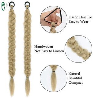 Bộ tóc giả đuôi ngựa bện 24 inch, tóc tổng hợp mềm mại, dùng hàng ngày cho nữ và bé gái