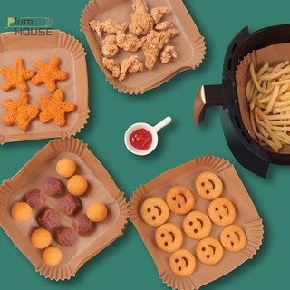 PlumHOUSE Nồi Chiên Không Khí Dùng Một Lần Giấy Nướng Lót Mẫu Khay Bếp Nướng Giấy Da Chiên Không Khí Phụ Kiện VN