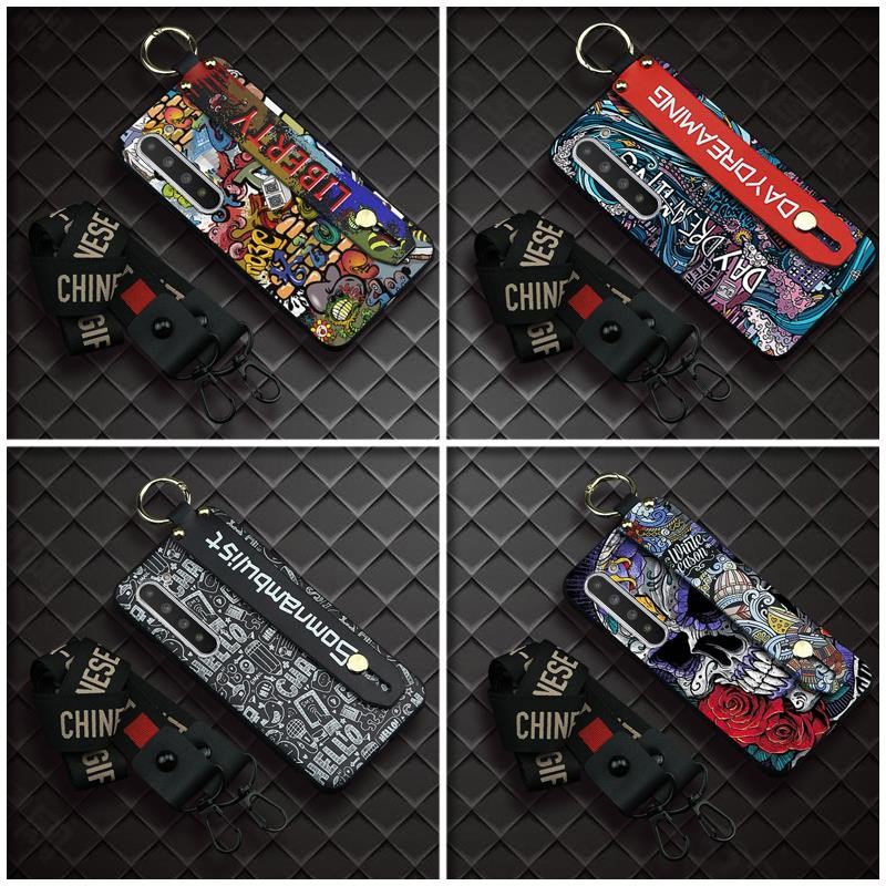 Ốp Điện Thoại Graffiti Bảo Vệ Cho Sharp Aquos R5G Silicone Cá Tính Thiết Kế Thời Trang Ốp Lưng Chống Sốc Bền Chống Bụi Bẩn Dây Đeo Tay Chống Va Đập Giá Đỡ Điện Thoại Dây Đeo Cổ Tay