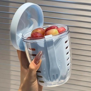 Cốc Trái Cây Di Động Có Thể Xả Với Nĩa insn Phong Cách Ăn Sáng Salad Cốc Mang Đi Dã Ngoại Ăn Liền Cốc Sữa PR7I
