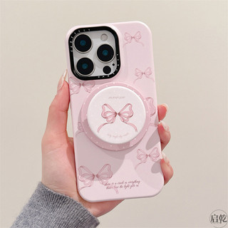 Ốp điện thoại giá đỡ từ tính toàn màn hình màu hồng sang trọng phù hợp cho iPhone16 15 14 13 Pro max bảo vệ camera chống sốc chống rơi mặt sau cứng