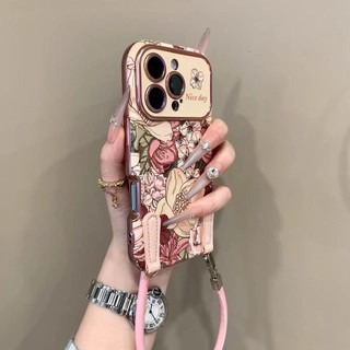 Sang Trọng Retro Cửa Sổ Lớn Tranh Sơn Dầu Cánh Hoa Ốp lưng iPhone16 15 14 13 12 11 Pro Max Chống Sốc Bảo Vệ Camera Chống Rơi Ốp Lưng Mềm